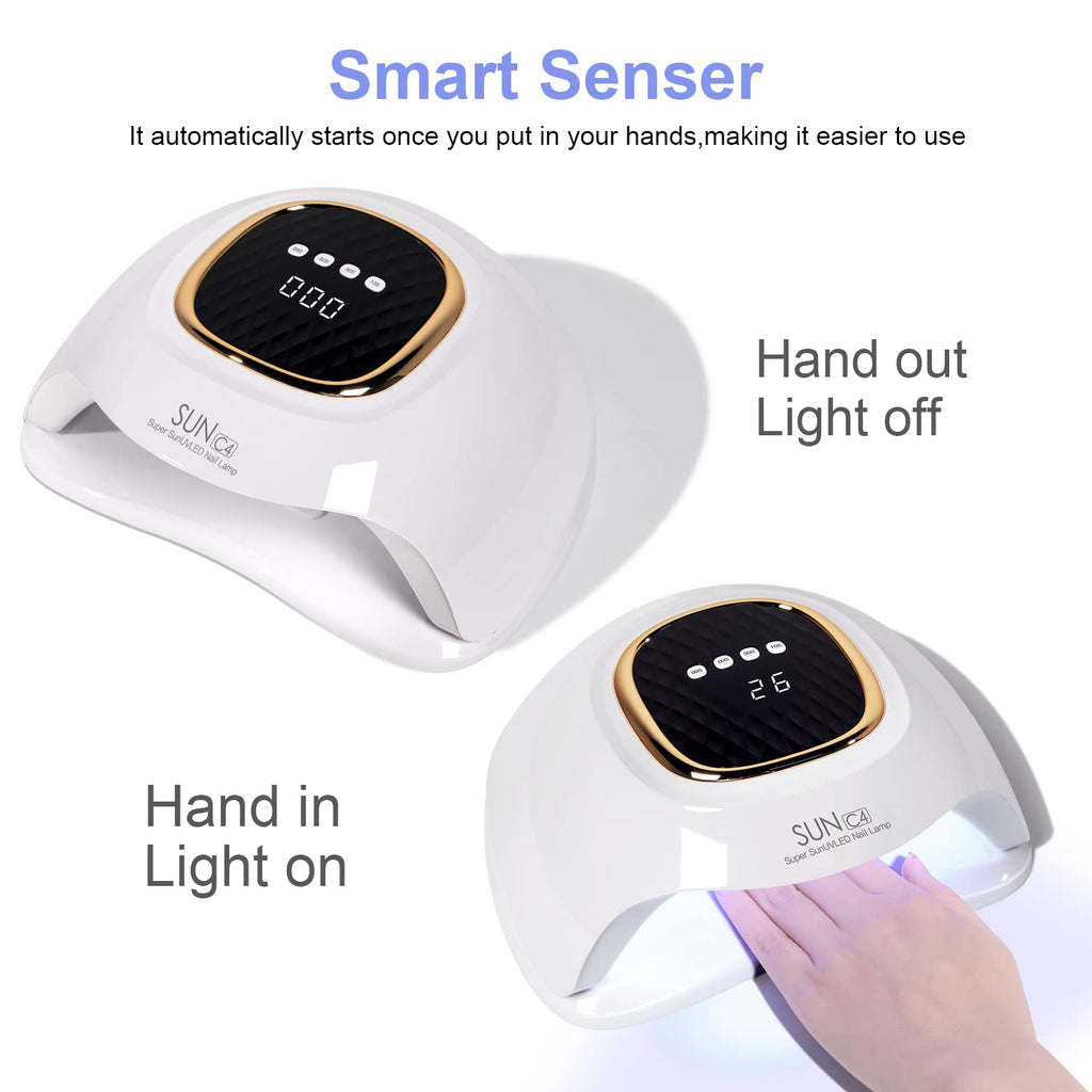 MIRAGE LAYON UV Nail Lamp - Fast Drying, Powerful & Efficient LED Nail Lamp with 4 Timing Settings & Infrared Automatic Sensor Professional UV Light for Home Salon Nail Art Tools
