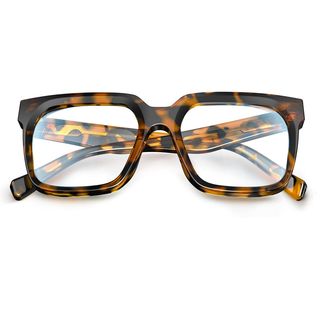 VISOONE 2 Pack Rectangle TR90 Blue Light Blocking Glasses Computer Eyewear with Preppy Look for Women and Men Cougar