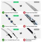 Manual Pole Saw for Tree Trimming, 26FT Telescoping Extension Pole Tree Pruner with 24" Blade, Hand Pole Saw for Cutting High Branches, Detachable Pruning Saw for Garden Yard Maintenance