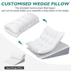TANYOO Bed Wedge Pillow for Sleep Apnea 7.5Inch Gerd Pillow Patent Dual Layer Triangle Pillow Adjustable Shredded Memory Foam Topper Soft Support Ideal for Acid Reflux, After Surgery, Snoring