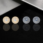 LuReen Earring Studs for Men Women Cubic Zirconia Earrings Set (2 Pairs)