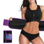 AMZBOSS Waist Trainer for Women Lower Belly Fat, Waist Sweat Band for Women, Belly Band Sweat Belt, Body Shaper, Stomach Wrap (Purple, Large)