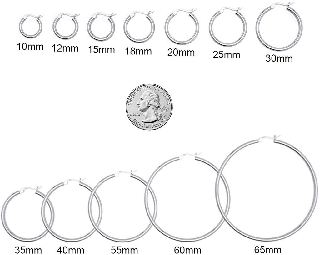 Savlano 925 Sterling silver Round Hoop Earrings for Women & Men Comes in 10MM-25MM (18)