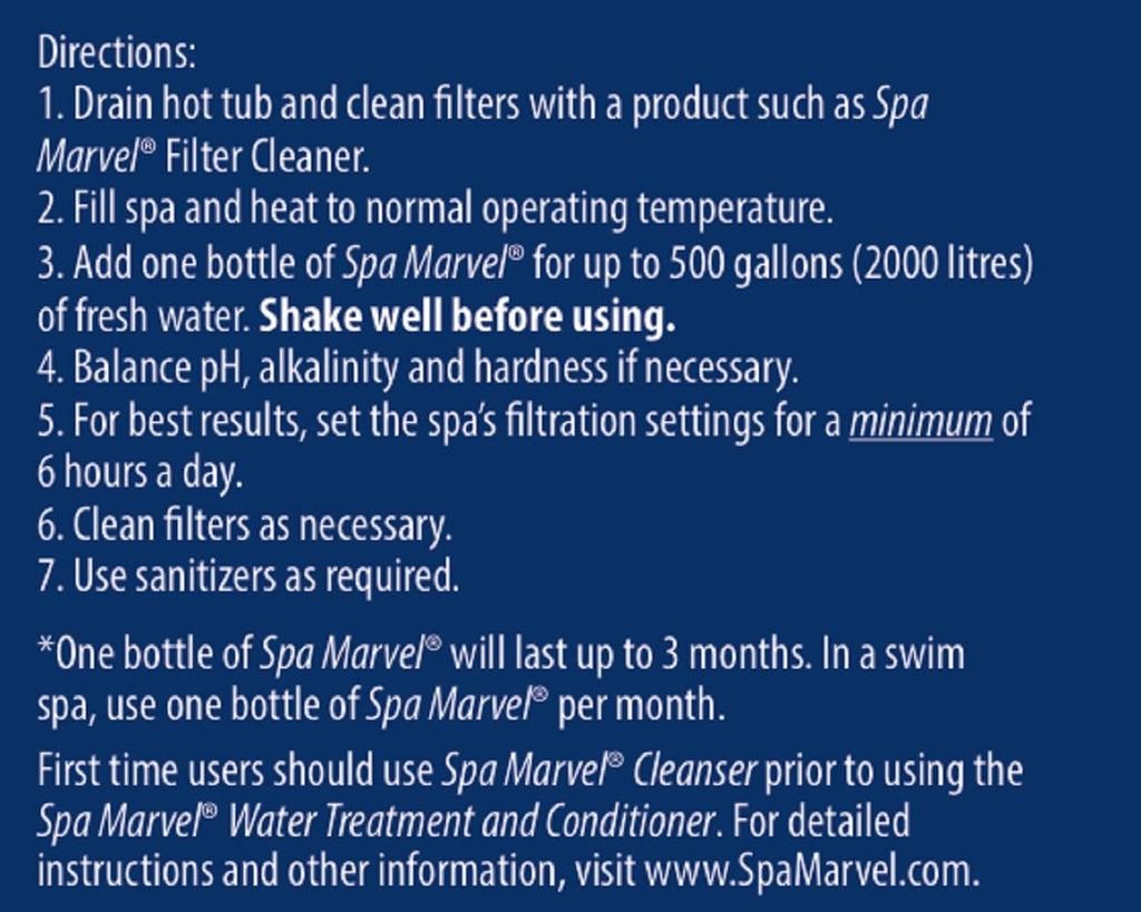 Spa Marvel Water Treatment & Conditioner 16 fl oz
