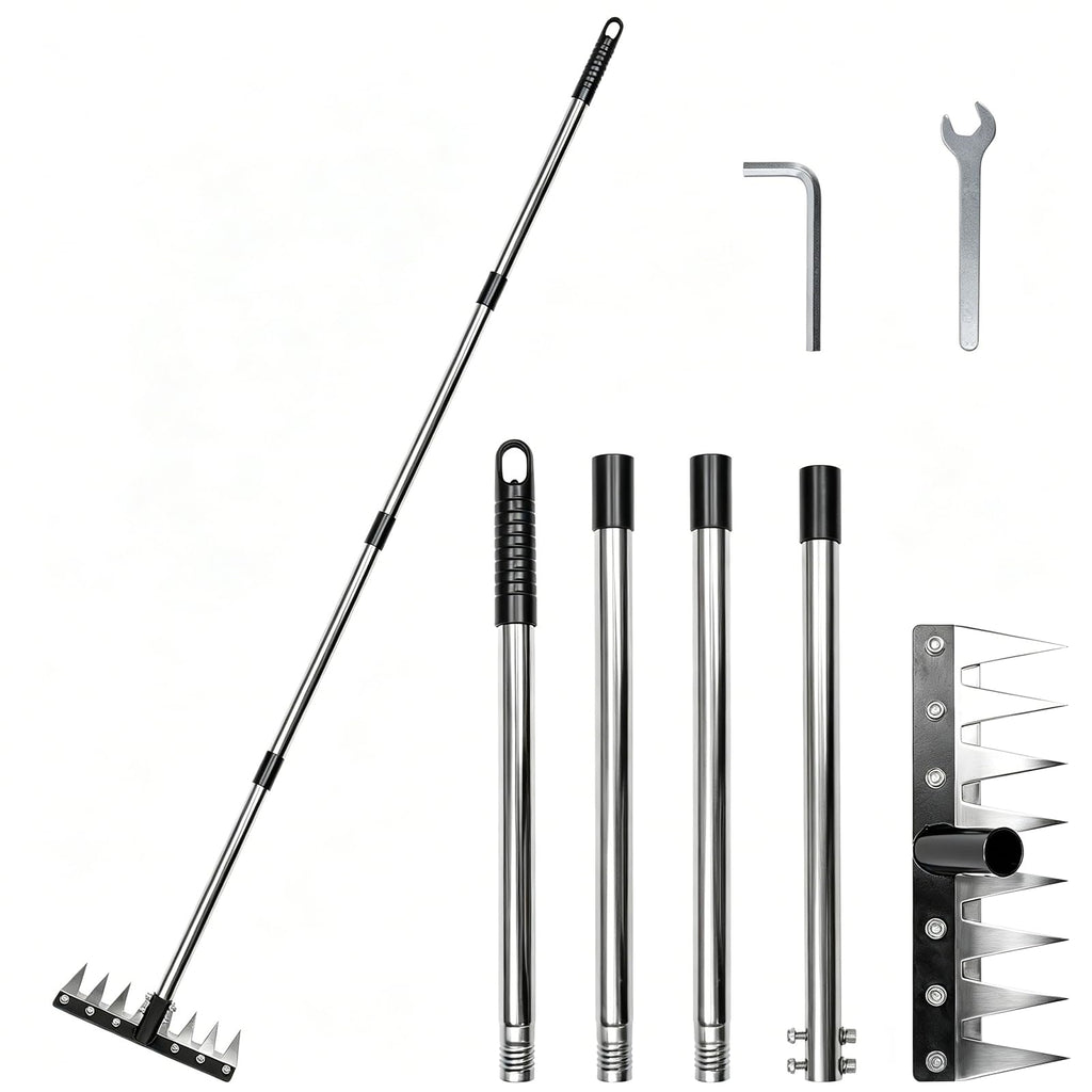 OK5STAR Heavy Duty Iron Weeding Rake for Yard, Lawn and Garden