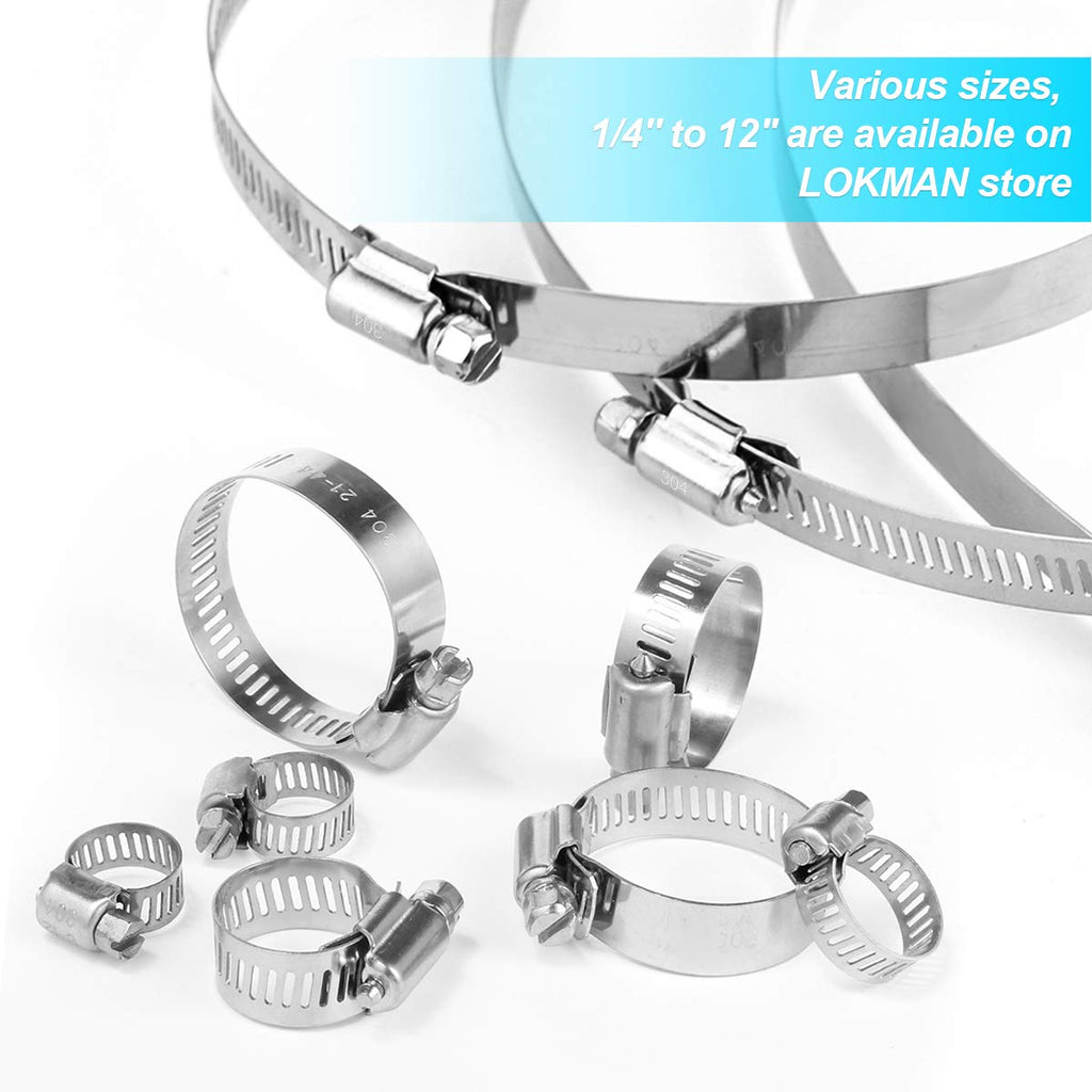 Hose Clamp, 20 Pack Stainless Steel Adjustable 46-70mm Size Range Worm Gear Hose Clamp, Fuel Line Clamp for Plumbing, Automotive And Mechanical Application
