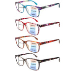 CLASAGA Progressive Multifocus Reading Glasses for Women,Blue Light Blocking Spring Hinge Fashion Pattern Print Computer Readers (pattern design-5, 1.5, x)