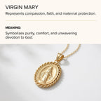 Cross+Crown Premium 14K Yellow Gold Virgin Mary Miraculous Medal for Women & Men, Durable Double-Bonded 14K Yellow Gold Virgin Mary Pendant for Necklace, Women & Mens Gold Virgin Mary Medal, Handcrafted Religious Jewelry in the USA
