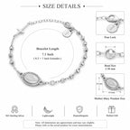 TURQ N TAUPE 925 Sterling Silver Bead Station Bracelet for Women - everyday wear gift for her 7.5 inches - Rosary Bracelet