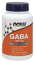 NOW Gaba 500mg,100 Count (Pack of 2)
