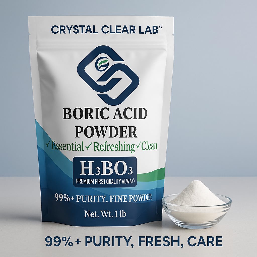 Crystal Clear Lab Boric Acid Powder | 99.9% Industrial Grade Pure Boric Powder