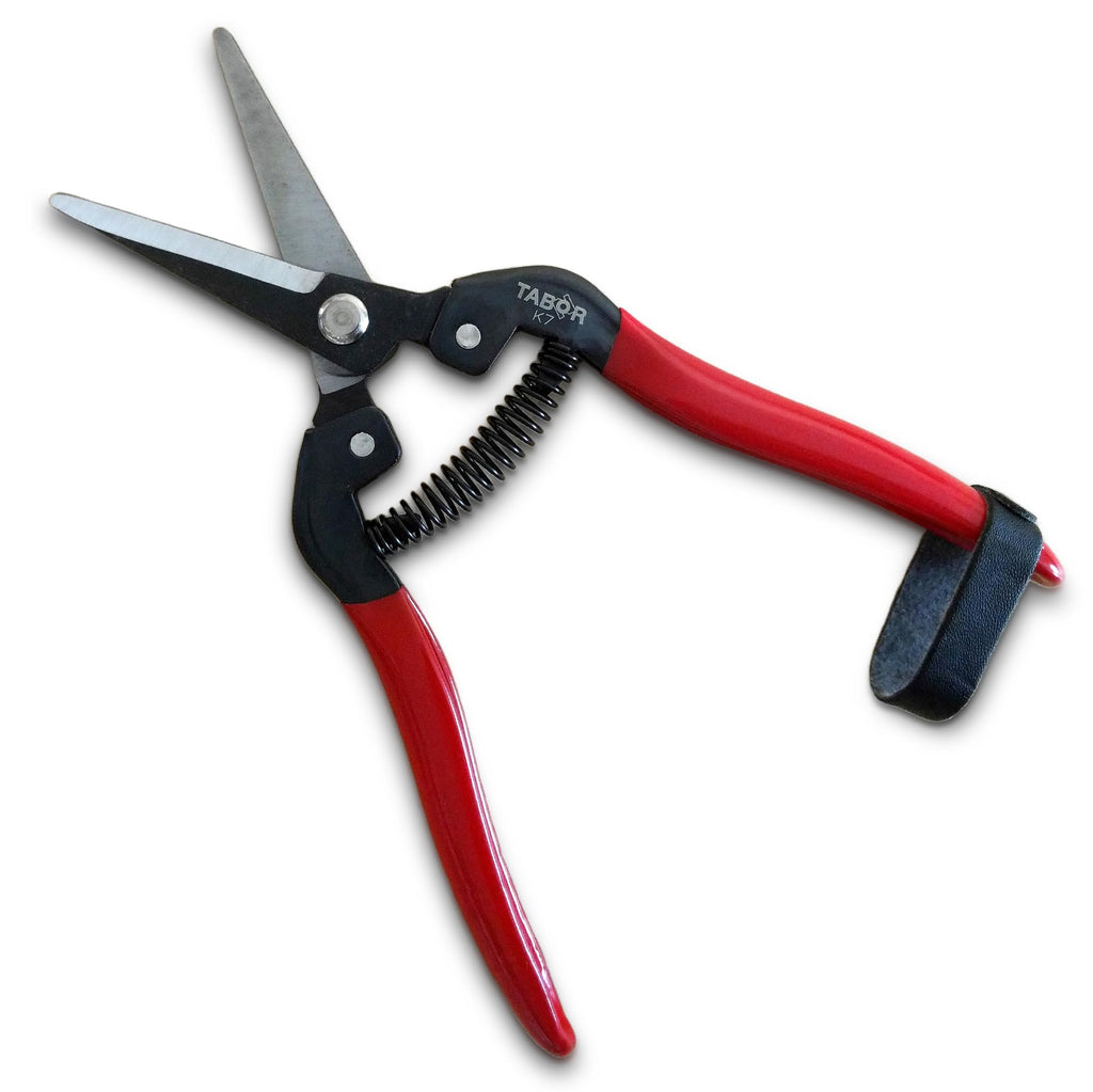 TABOR TOOLS K7A Pruning Snips – 7,5" – Carbon Steel Flower Pruning Scissors for Gardening | Floral Snips and Pruners for Deadheading, Trimming & Harvesting Herbs, Flowers, Fruits or Vegetables