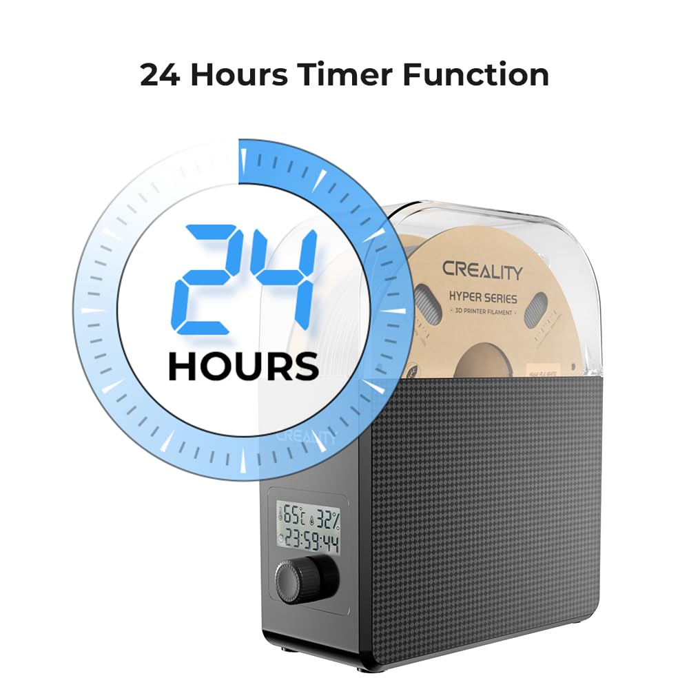 Creality Filament Dryer Box Pro, Upgraded 360° Heating with Fan, Dust & Moisture-Proof Storage, 3D Printer Filament Spool Holder, Dehydrator for 1.75mm/2.85mm PLA PETG ABS TPU