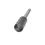 LU&MN SB-5 Tungsten Carbide Burr - Industrial-Grade Double Cut Rotary Burr - 1/2" Head 1/4" Shank - Deburring, Chamfering, Engraving, Polishing - Metal & Wood - 1 Pcs
