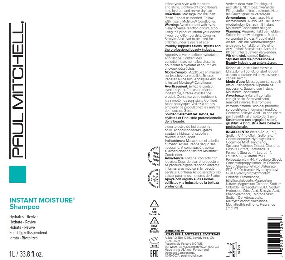 Paul Mitchell Instant Moisture Shampoo, Hydrates Dry Hair