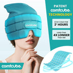 Comfcube Migraine & Headache Relief Ice Cap, 2 Hours Long Lasting Cold Therapy Wearable & Washable Form Fitting Ice Hat for Sinus & Stress Relief, Puffy Eyes, Severe Migraines, Chemo