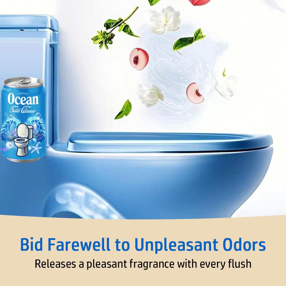 CloudMades Beverage can Toilet Bowl Cleaner,Septic Toilet Bowl Tablets in Bottles, Automatic Long-Lasting Toilet Cleaner Bottle,Powerfully Cleans and Prevent Stain Build Up (3PCS, Ocean Scent)