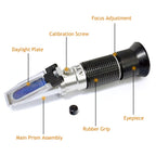 Honey Refractometer for Moisture, Brix and Baume, 3-in-1 Uses, 58-90% Brix Scale Range, Ideal for Honey, Maple Syrup, and Molasses, Bee Keeping Supplies