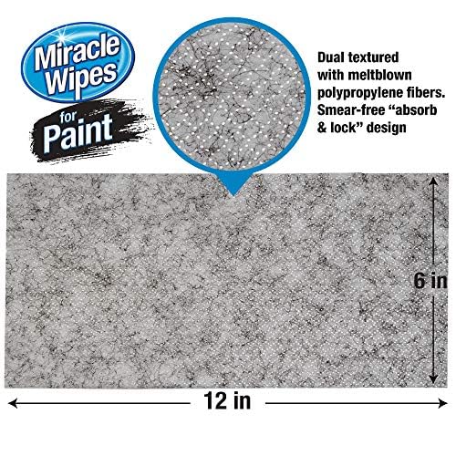 MiracleWipes for Paint Prep & Cleanup, Remove Tough Grime Build-Up, Wet Paint, Caulking, Epoxy, Colorant, and more from Hands, Surfaces, & Tools - 120 Count (Pack of 2)
