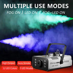 Fog Machine 1500W with 6 LED Lights and Wireless Remote Control, Professional Smoke Machine for DJ Halloween Party Wedding Christmas
