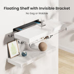 Amada 15.7" Floating Shelves for Wall Decor & Storage, Set of 3, White