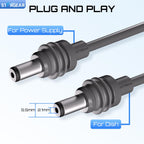 STARGEAR Starlink Mini Cable 6.5FT, 20AWG Replacement Starlink Mini DC Power Cable Starlink Mini Accessories, Starlink Power Cord Outdoor