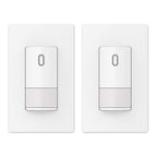 ELEGRP Single Pole Occupancy Motion Sensor Light Switch, PIR Infrared Motion Activated Switch, Need Grounding Wire, No Neutral Wire, for CFL/LED/Incandescent, with Plate, UL(2 Pack, Matte White)