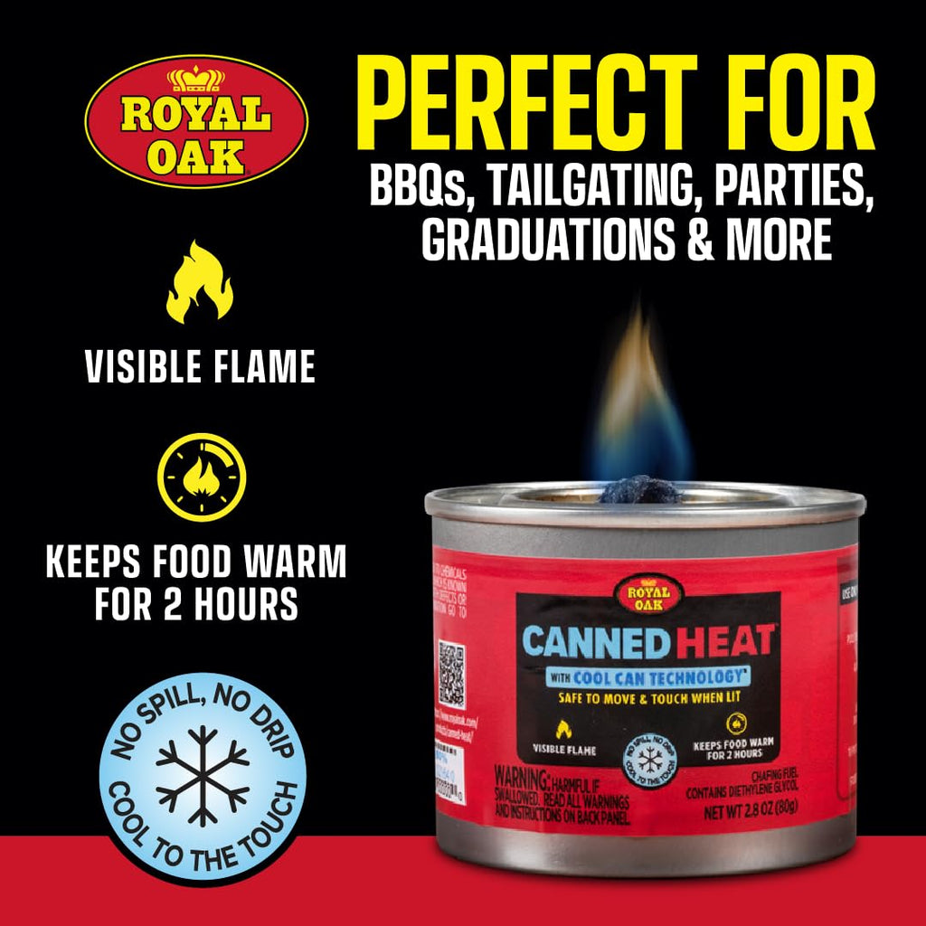 Royal Oak Canned Heat 6-Hour Chafing Fuel, 12 Pack, Comfortable to touch
