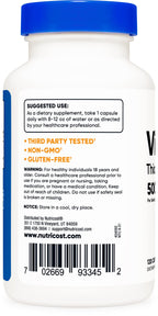 Nutricost Vitamin B1 (Thiamin) 500mg, 120 Capsules (2 Bottles)