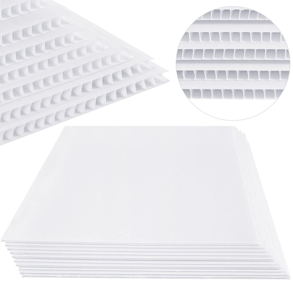 Patelai 12 Pcs 18 x 24 Inches Corrugated Plastic Sheet Corrugated Poster Board 4mm Thick Waterproof Blank Board Sheets Plastic Yard Sign for Garage Estate Sale, Rent, Indoor, Outdoor, Birthday (White)