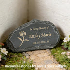 CUDMORERBE Personalized Garden Stones in Memory of Loved Ones, Engraved with Any Message Memorial Stones Gravestones Outside, Sympathy Memorial Gifts Funeral Gifts for Loved Ones Dad Mom Grandma