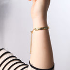 WOWORAMA Gold Hammered Bangle Bracelet for Women, Gold-Plated
