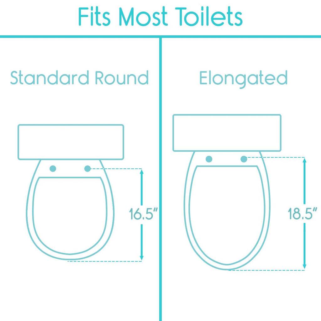 Vive Raised Toilet Seat - 5" Portable, Elevated Toilet Seat Riser & Extender - Elongated and Standard Fit Commode Lifter - Bathroom Safety Extender Assists Disabled, Elderly, Seniors, Handicapped