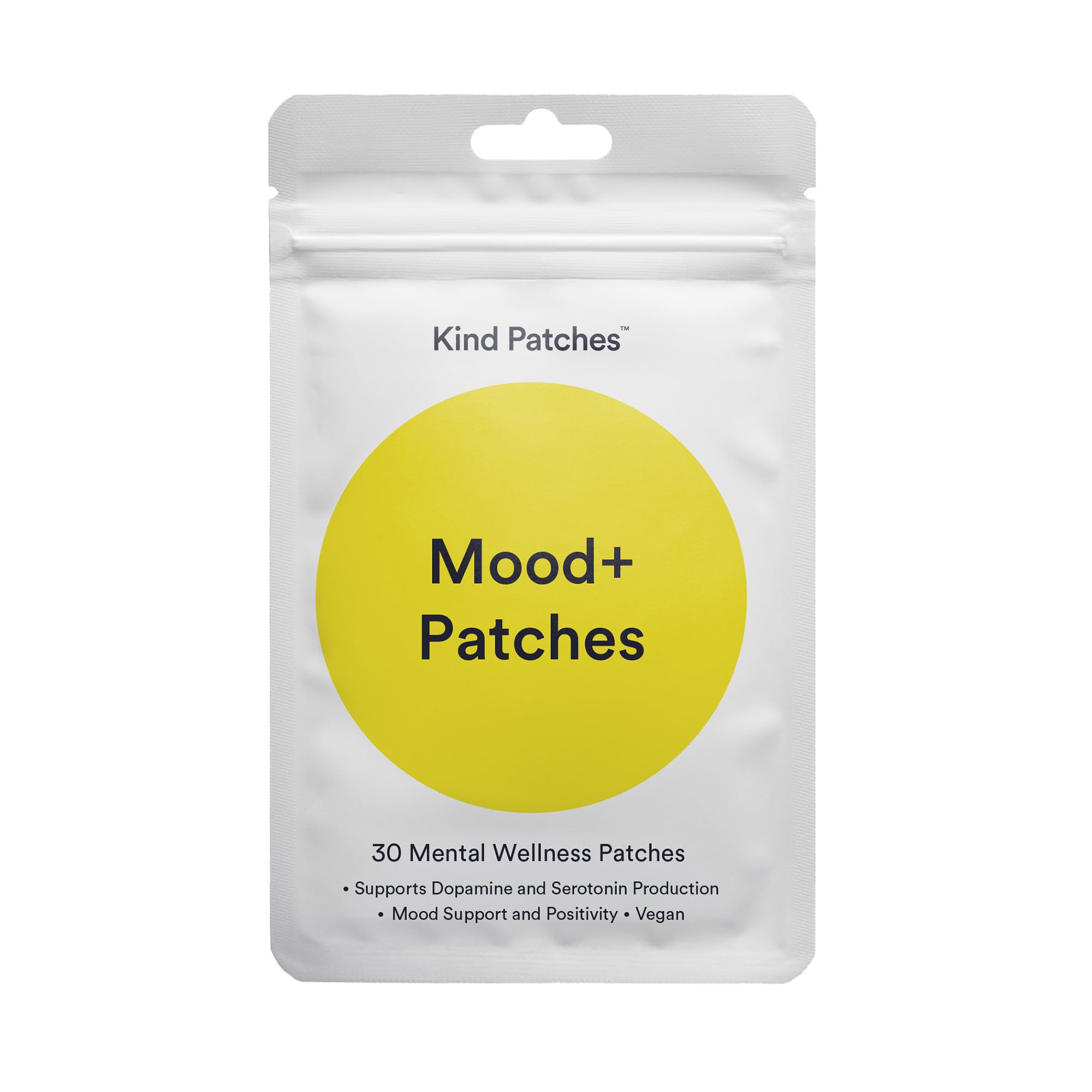 Kind Patches Mood Plus Patches with Mucuna Pruriens, Rhodiola, and Lions Mane Extract - Vegan - 30 Count