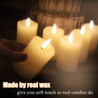 Eywamage Ivory Flameless Votive Candles with Timer Batteries Set of 6