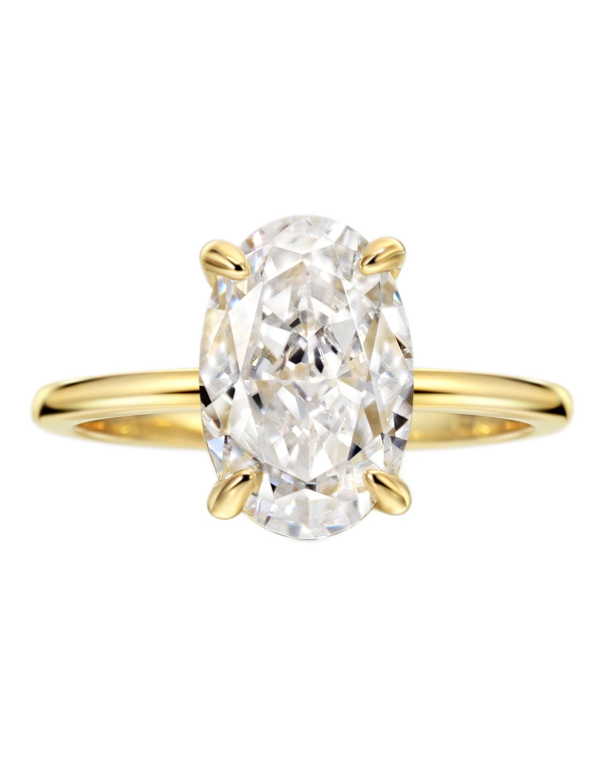 Michooyel 4.0ct Oval Cut Women's Engagement Ring Gold Plated Simulated D Color VVS Promise Ring Wedding Ring for Women 925 Sterling Silver