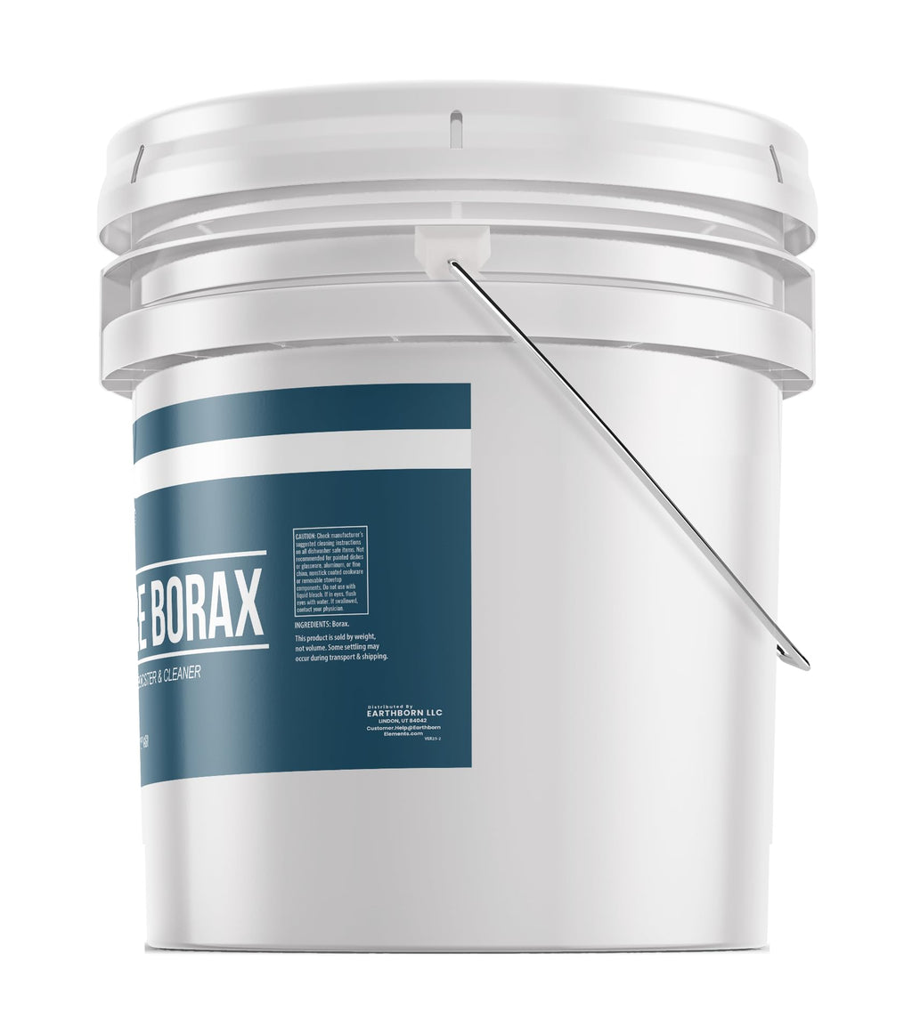 Earthborn Elements Borax Powder (3.5 Gallons), Multipurpose Cleaner & Detergent Booster, Resealable Tub