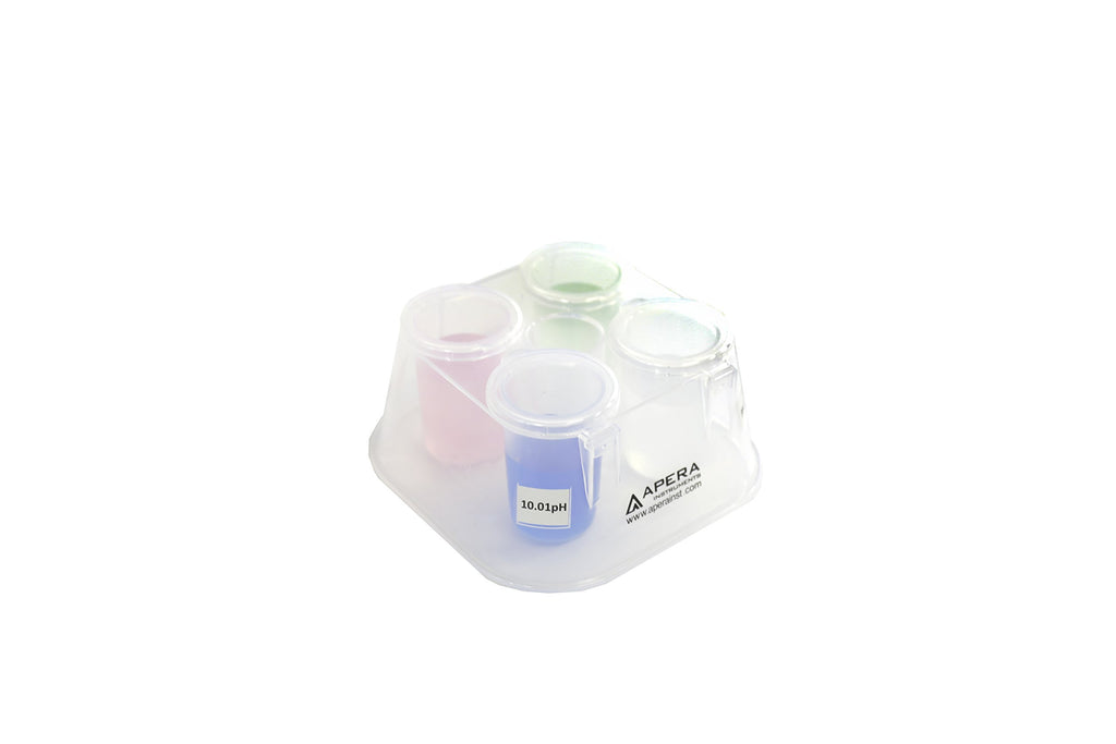Apera Instruments, LLC-AI1104 16oz. pH Calibration Buffer Solution Kit (pH 4.00, 7.00 & 10.01), plus 3M KCL Storage Solution and CalBox