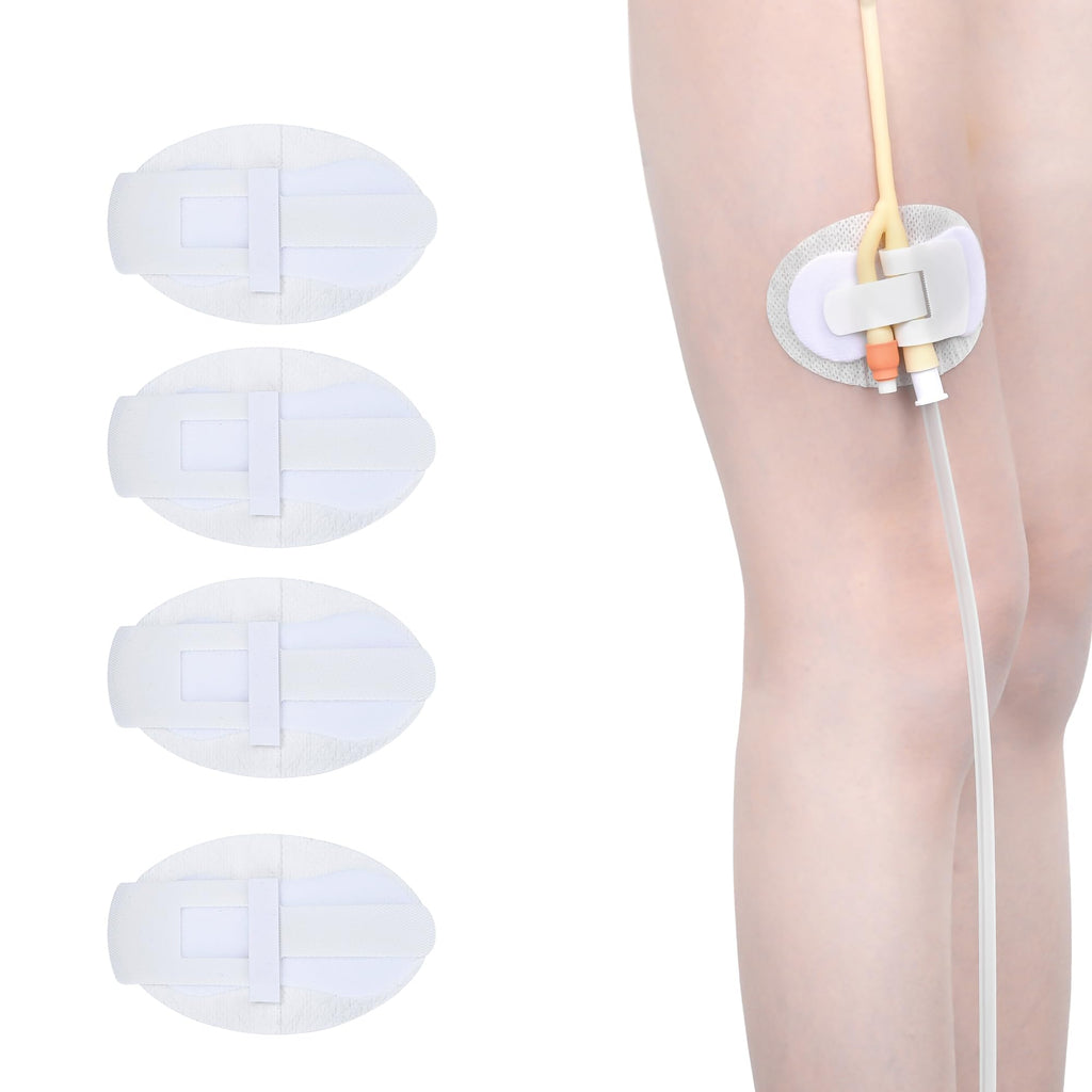 BeHerk Foley Catheter Stabilization Device, Self Adhesive Catheter Tube Urinary Leg Bag Holder Sticker, Catheter Supplies for PEG/G/Feeding Tube Holder Accessories, Pack of 10