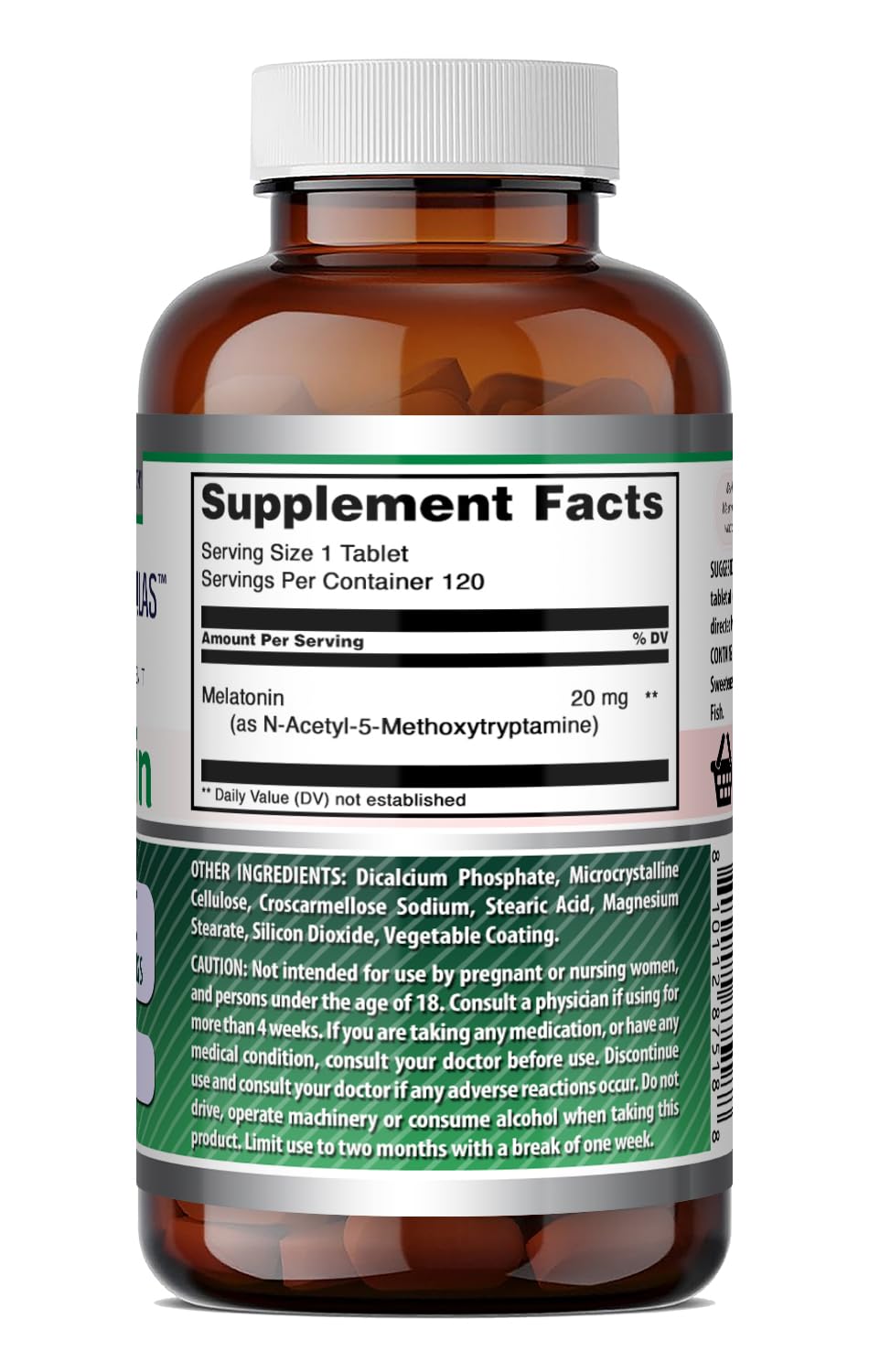 Amazing Formulas Melatonin Supplement | 20 Mg Per Serving | Tablets | Non-GMO | Gluten-Free | Made in USA (1 Pack, 120 Count)