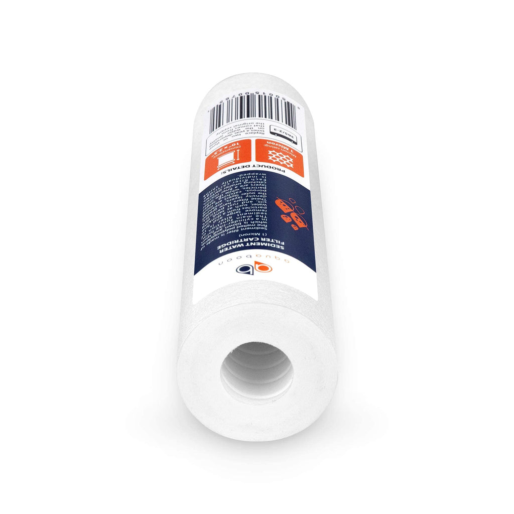 Aquaboon 1 Micron Whole House Sediment Filter 10 x 2.5 for RO & Well Water Filters Replacement Cartridges Compatible with AP110, WHKF-GD05, 25 Pack