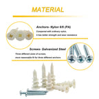Kevinrooty 3 Sizes Self Drilling Drywall Anchors, 310PCS Nylon Plastic Wall Anchors and Screws for Drywall, No Pre Drill Hole Preparation Required,13x32mm,15x33mm,13x42mm