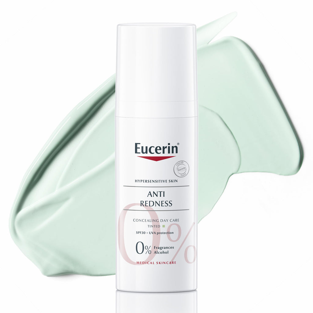 Eucerin AntiRedness Concealing Day Cream SPF30 50ml, Tinted Moisturiser for Hypersensitive Skin, Redness-Reducing Tinted SPF, Instant Soothing and Long-Lasting Skin Tint