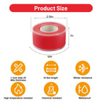 Anyknow 4-Pack Red Self Fusing Silicone Tape (40 Ft Total) - High Visibility Electrical Insulation Tape - Waterproof Rubber Grip Wrap for Tools & Sport Handles - Heat Resistant & Easy-Peel Liner