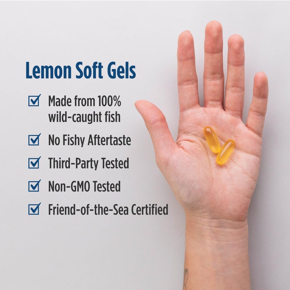 Nordic Naturals Omega-3, Lemon Flavor - 90 Soft Gels - 690 mg Omega-3 - Fish Oil - EPA & DHA - Immune Support, Brain & Heart Health, Optimal Wellness - Non-GMO - 45 Servings