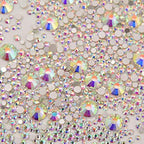 8000pcs Non Hotfix Rhinestones 10 Sizes Flatback Crystal Glass Rhinestones with Tweezers and Picking Pen for Nail Art Clothes Bags Phone Decorations Crafts DIY (001ab Crystal AB Mix SS3-SS30)