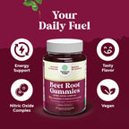 Flow Boosting Beet Root Gummies - Invigorating Beet Gummies for Adults Nitric Oxide Energy & Heart Health Support with Grapeseed Pomegranate & Vitamin B12 - Vegan Non-GMO & Gluten Free - 120 Count