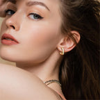 BANGALO 14K Gold Earrings for Women Good Huggie Earrings 17mm