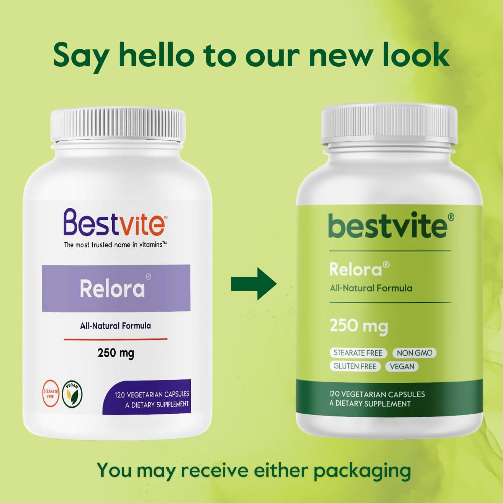 BESTVITE Filler-Free Relora 250mg (240 Vegetarian Capsules) (120 x 2) – Clinically Researched – No Stearates – Vegan – No Fillers – Supports the Management of Occasional Stress*