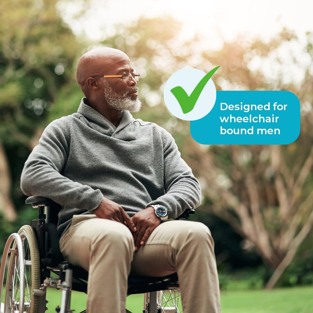 QuickChange Men's Incontinence Wrap, Maximum Absorbency Catheter Alternative for Males with Reduced Mobility | 17 Ounce Capacity, Adjustable Size, 50-Count